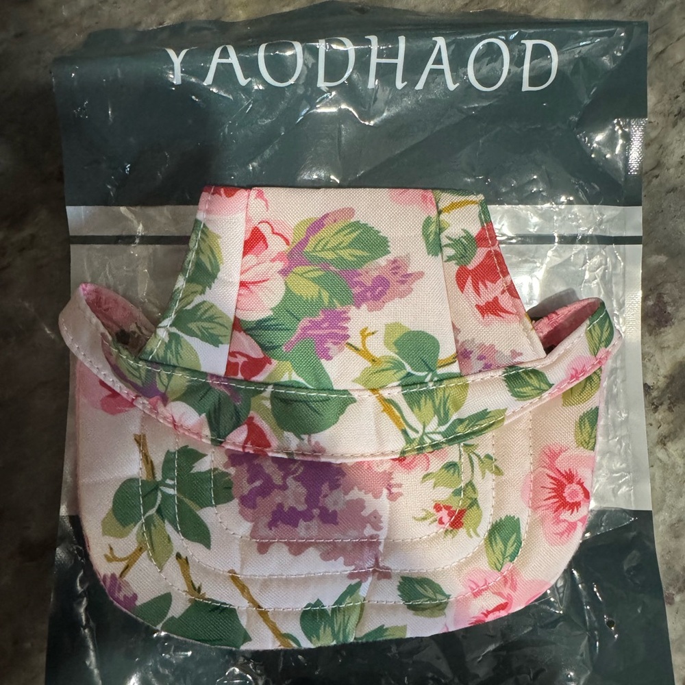 Floral Pink and Green Visor